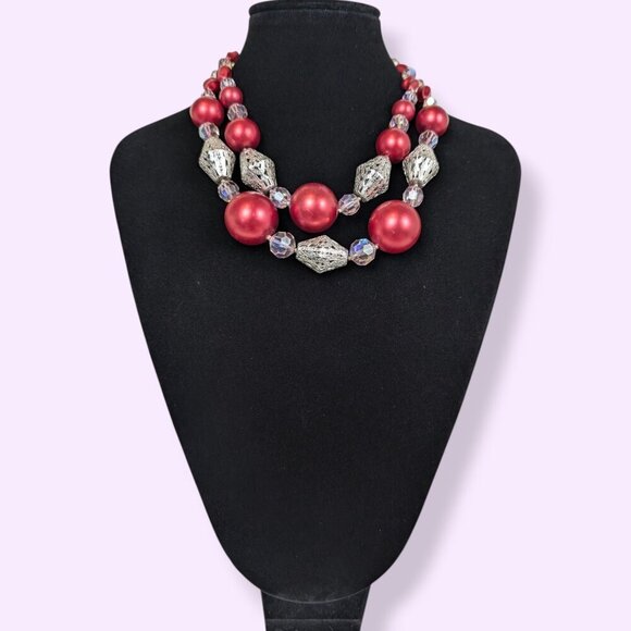 🍁Vintage Continental 2-Strand Statement Necklace - Picture 1 of 6